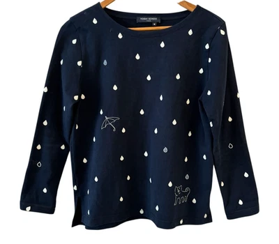 Yoshi Kondo Paris 女式海军雨滴运动衫 M 码伞猫新奇 — 第 1/4 张图片