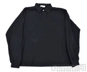 LORO PIANA Solid Black Cotton Casual Long Sleeve Polo Shirt - XL - Picture 1 of 6