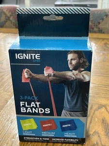 Ignite By SPRI Flat Bands 3 Pack Kit Professional Durability Exercise - Picture 1 of 4