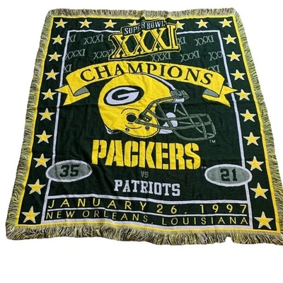 Manta tejida de colección Green Bay Packers Super Bowl XXXI Champions regalo de la NFL Foto 1 de 4