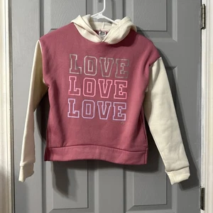 Rbx Hoodie Girls Size Medium (10-12) Mauve/ Ivory  Love Design. Cotton/Polyester - Picture 1 of 7