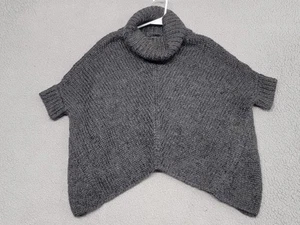 Theory Pullover Damen klein grau Rollkragen Poncho Kurzarm Wolle Mohair - Bild 1 von 8