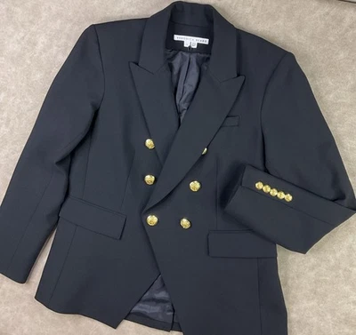 Chaqueta Veronica Beard Miller Dickey Negro Dorado Botones Doble Pecho Talla 12 Foto 1 de 4