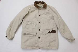De colección LL Bean Hombre Talla M Beige Pana Manga Larga Granero Chaqueta - Imagen 1 de 24