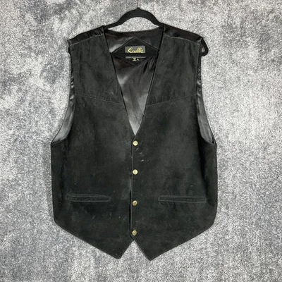 Chaleco Scully Para Hombres XL Negro Western Gamuza Cuero Vestido Chaleco Estilo 504 Vaquero Foto 1 de 4