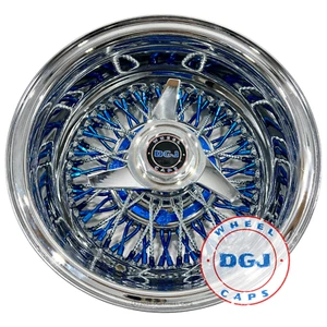 Radios DGJ 13x7 Rev 72 CL Diamond & Candy Blue, Nip & HR Lowrider Wire Wheels - Imagen 1 de 4
