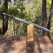 Custom Sword Medieval Forged Viking Sword Carbon Steel Double Edge With Sheath