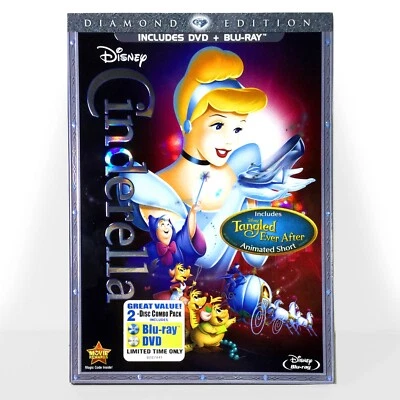 Walt Disney's: Cinderella (Blu-ray/DVD, 1950, Diamond Ed) Brand New w/ Slip ! Foto 1 de 4