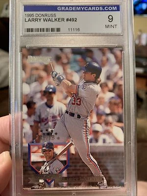 1995 Donruss Montreal Expos Baseball Card #492 Larry Walker Mint 9 - Image 1 of 3