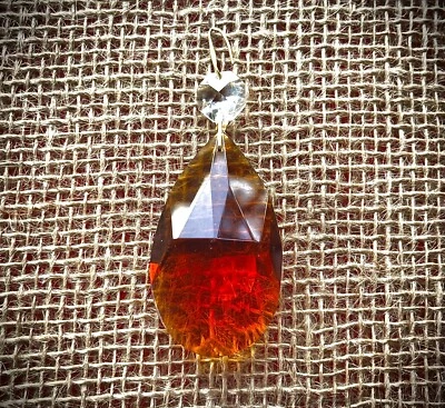 Swarovski Crystal Amber Teardrop With A Bead Chandelier Part Pendant Sun catcher - Image 1 of 2