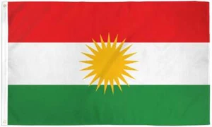 Panneau bannière polyester drapeau "KURDISTAN" 3x5 pieds - Photo 1/7