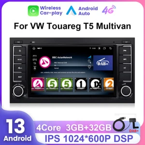 For VW T5 Touareg Multivan DAB+ Android 13 Car Stereo GPS Radio 32GB GPS Sat Nav - Picture 1 of 11
