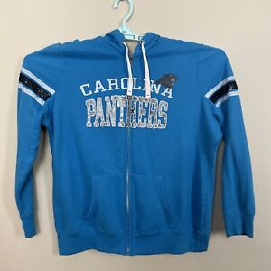 Carolina Panthers Womens  Full Zip Hoody Sweatshirt by Majestic Sequins XXL