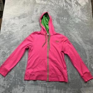 Fila Sport Activewear Jacke Damen Größe M Neon Pink/Grün Full Zip Fleckig - Bild 1 von 13