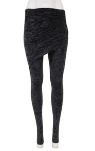 Balenciaga Women Skirt Joggers FR 36 Black Crushed Velvet Asymmetrical Ruched - Picture 1 of 18