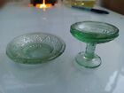 EAPG Dollhouse Miniature Green Charger & Compote