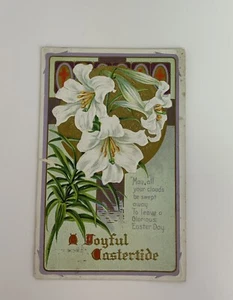 AK Ostern Osterzeit weiße Lilien geprägt 1913 - Bild 1 von 2