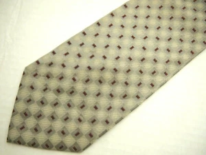 Chas Reed Mens Necktie Tie Grey Red Geometric Checkered Silk 58" - Bild 1 von 4