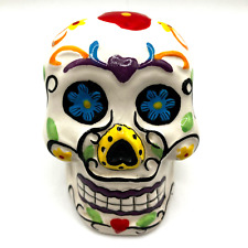 Day Of The Dead One Ceramic Skull Salt Pepper Sugar Skull Shaker Halloween Table