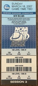 2007 NCAA Men's Basketball Full TICKET SOUTH Region Session 3 Nevada vs Memphis - Picture 1 of 2