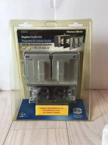 Thomas & Betts Cs312 Red Dot Single Gang Duplex Outlet Kit, Silver - Picture 1 of 7