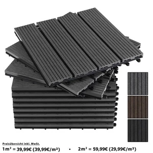 WPC Fliesen 30 x 30 Terrassenfliesen Klicksystem Fliese Holzoptik Klickfliesen - Bild 1 von 2