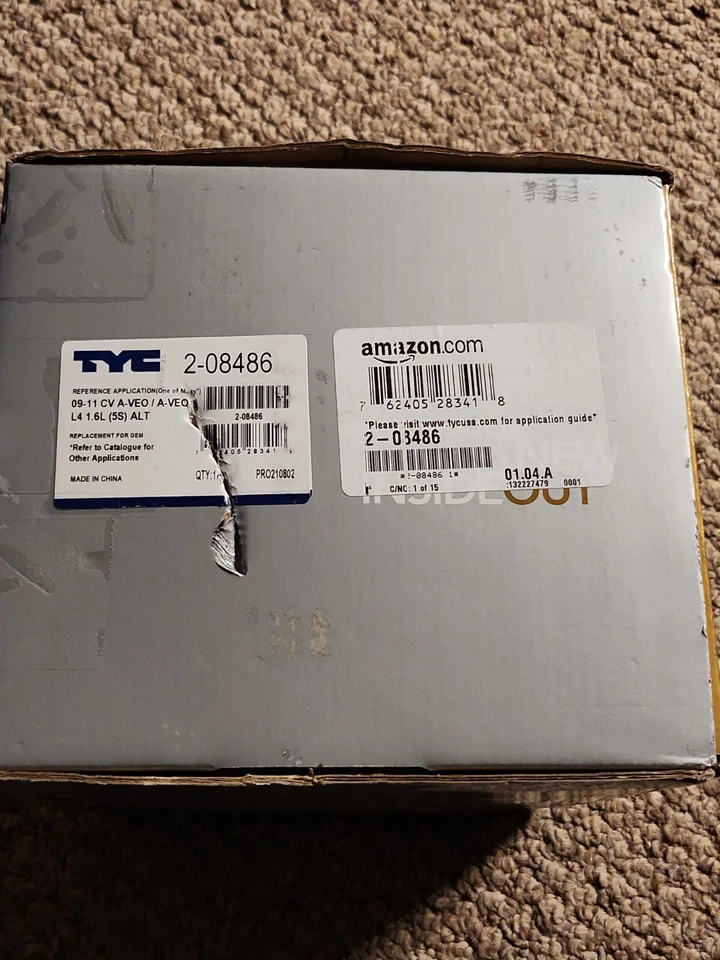  Alternador de repuesto TYC 2-08486 Chevrolet Aveo 2009-2011 Foto 1 de 2