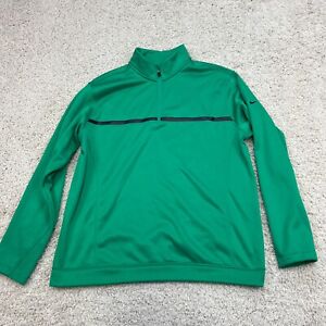 Nike Golf Pullover Mens Large Green 1/4 Zip Sweater Long Sleeve Top Activewear