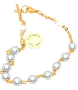 Bracciale Perline Placcato Oro 18K Made in Italy - Foto 1 di 2