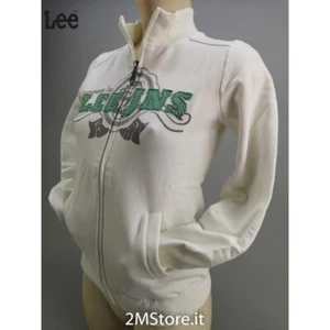 LEE TOPS Damen Sweatshirt Farbe weiß Design und Reißverschluss Baumwolle Stretch Sweatshirt - Bild 1 von 2
