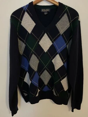 Vintage men's BROOKS BROTHERS 100% lambswool V neck sweater  - Изображение 1 из 4