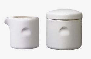 Sori Yanagi Milk Pitcher & Sugar Pot Set Ceramic series White Vintage OOP VHTF