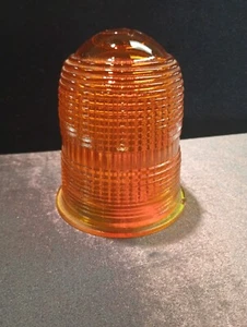 Vintage Glass Runway Light Lens Orange 5" - Picture 1 of 4