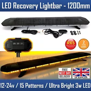 1200MM 1.2m 48" Van Truck LED Amber Light Bar Beacon Hazard Recovery Lightbar - Picture 1 of 24