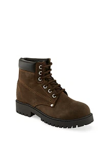 Old West Brown Children Boys Leather Work Boots - Picture 1 of 2