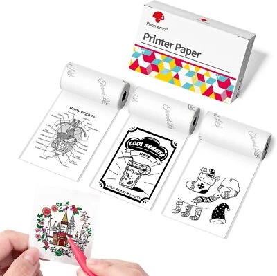 3-Roll Self-adhesive Sticker Thermal Paper for Phomemo T02 M02 M02S M02PRO M04AS - Изображение 1 из 4