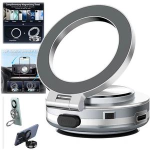 Electric Vacuum Magnetic Car Phone Mount 360°Rotating Holder For All Phone Types - Picture 1 of 44