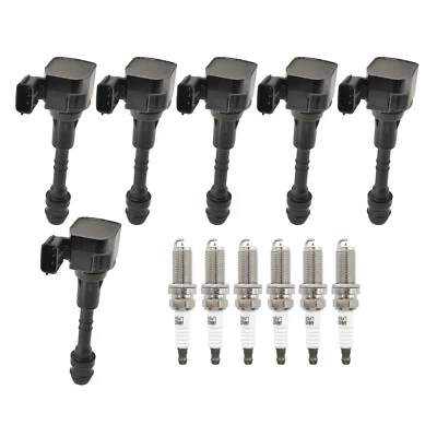 Bobina de encendido y bujía 6 piezas para Infiniti M35 G35 FX35 2006-2007 3,5 L UF349 Foto 1 de 4