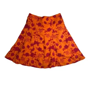 Johnny Was Blumen Boho Hippie bestickt orange rot lila Rock Größe 4 - Bild 1 von 9