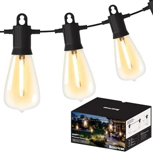 LED Outdoor String Lights 100Ft Patio Lights with 50 Shatterproof ST38 Vintage - Picture 1 of 9