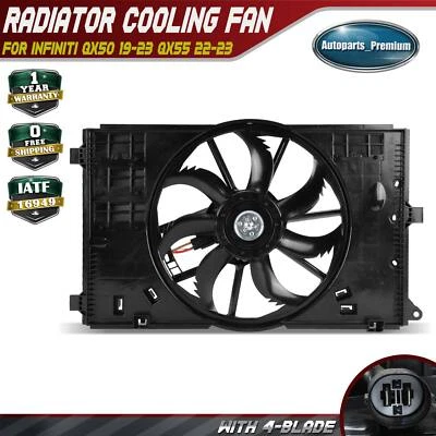 Conjunto de ventilador de refrigeración de radiador con motor sin escobillas para INFINITI QX50 19-23 QX55 22-23 Foto 1 de 4