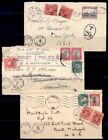 SOUTH AFRICA SEL OF 5 SHORT PAID COVERS TO USA w/DUES