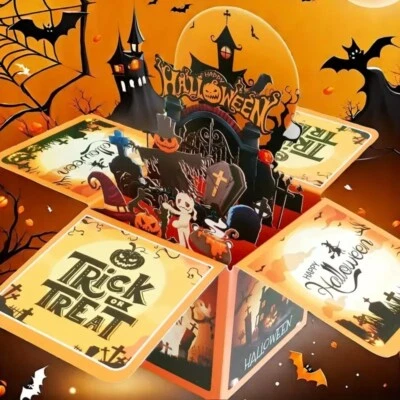 Handmade Halloween 3D Pop-Up Greeting Card  Party Invitations - Image 1 of 4