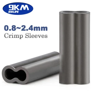 100Pc Fishing Double Barrel Copper Crimp Sleeve Tube Connector Fishing Accessory - Picture 1 of 9