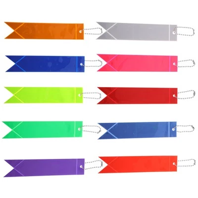  10pcs Reflective Keychain Pendant Pvc Reflector For Kids Night Glow Keyring - Imagen 1 de 4