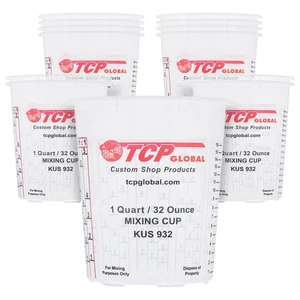 32-Ounce (1 Quart) Paint & Epoxy Mixing Cup Calibrated Ratios - Pack of 12 Cups - Picture 1 of 5