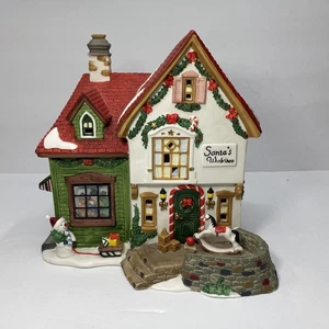 O'Well Heartland Valley Village Santa’s Workshop Porcelain Lighted Christmas - Picture 1 of 12