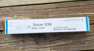 Cyan Toner For Canon 034 imageCLASS MF810Cdn MF820Cdn imageRUNNER C1225 C1225iF - Picture 1 of 4