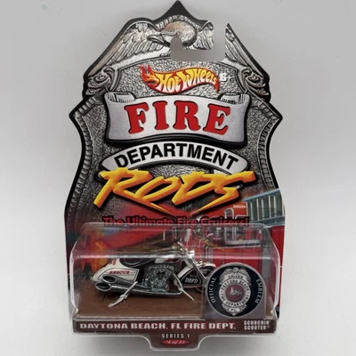 2000 Hot Wheels Fire Department Rods Series 1 Scorchin Scooter Motorcycle Sealed - Image 1 of 4
