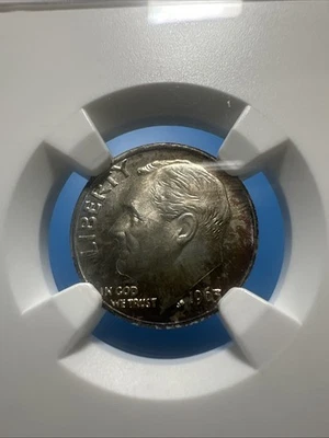 1963-D ROOSEVELT DIME NGC MS66 (598) PRETTY TONING - Image 1 of 4